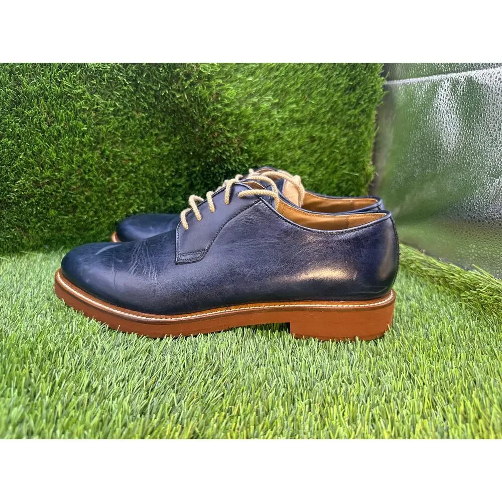 To Boot New York Adam Derrick Oxford Dress Shoes Men's 8.5 Blue Leather Formal